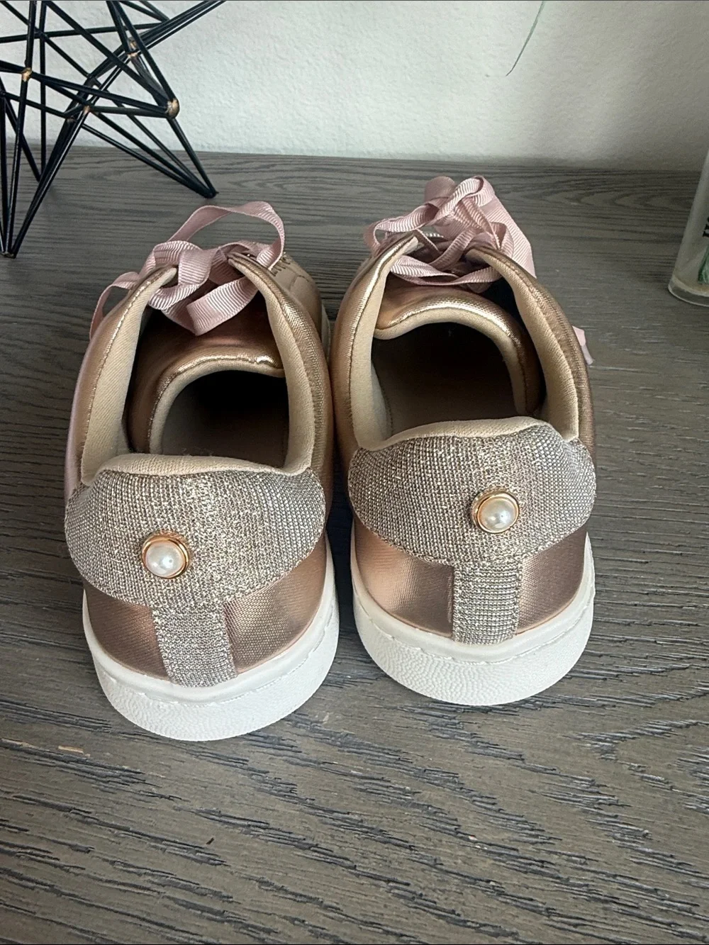 Rose gold metallic Miss KG by Kurt Geiger low-top sneakers